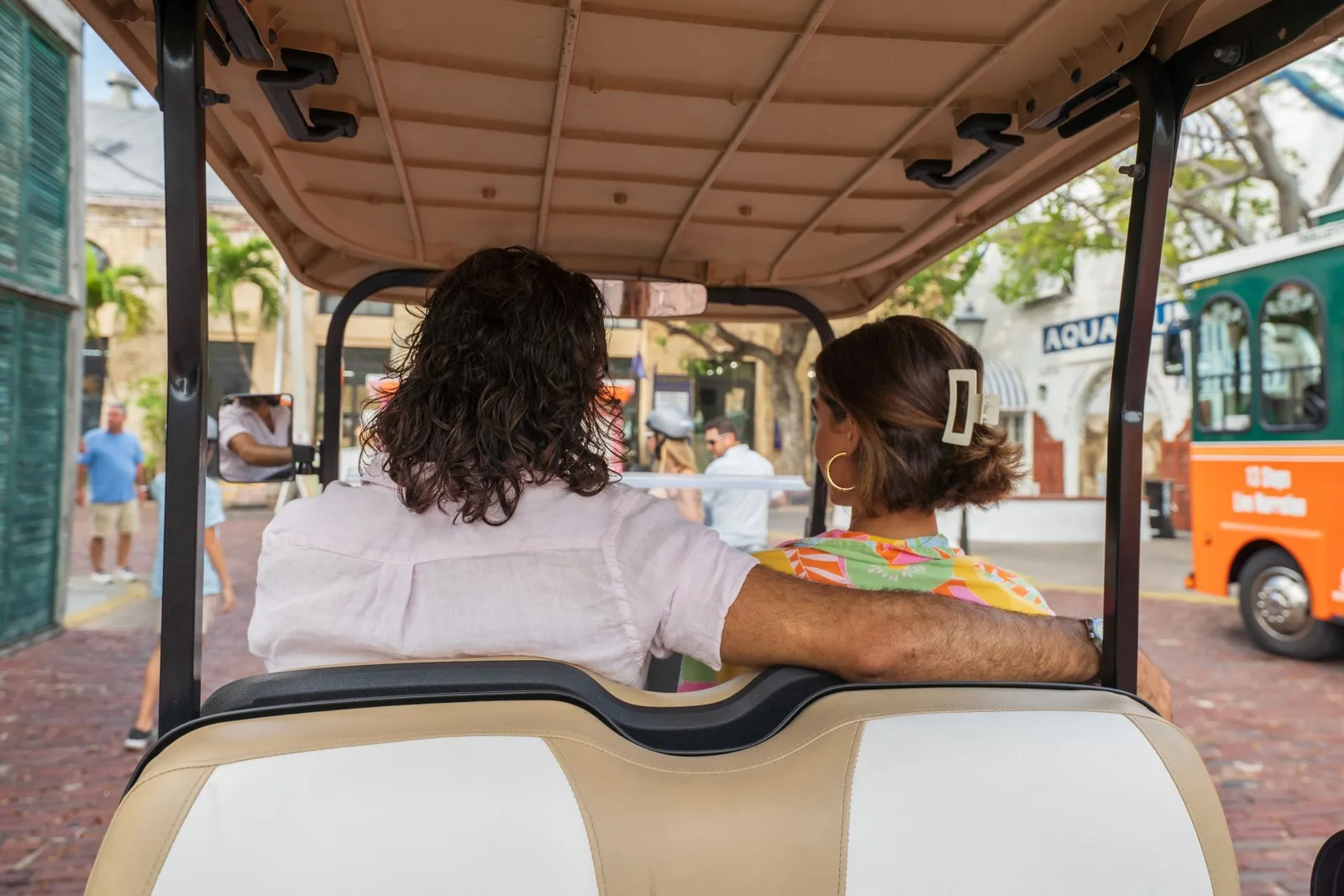 HydroThunder golf cart parked along Duval Street in Key West